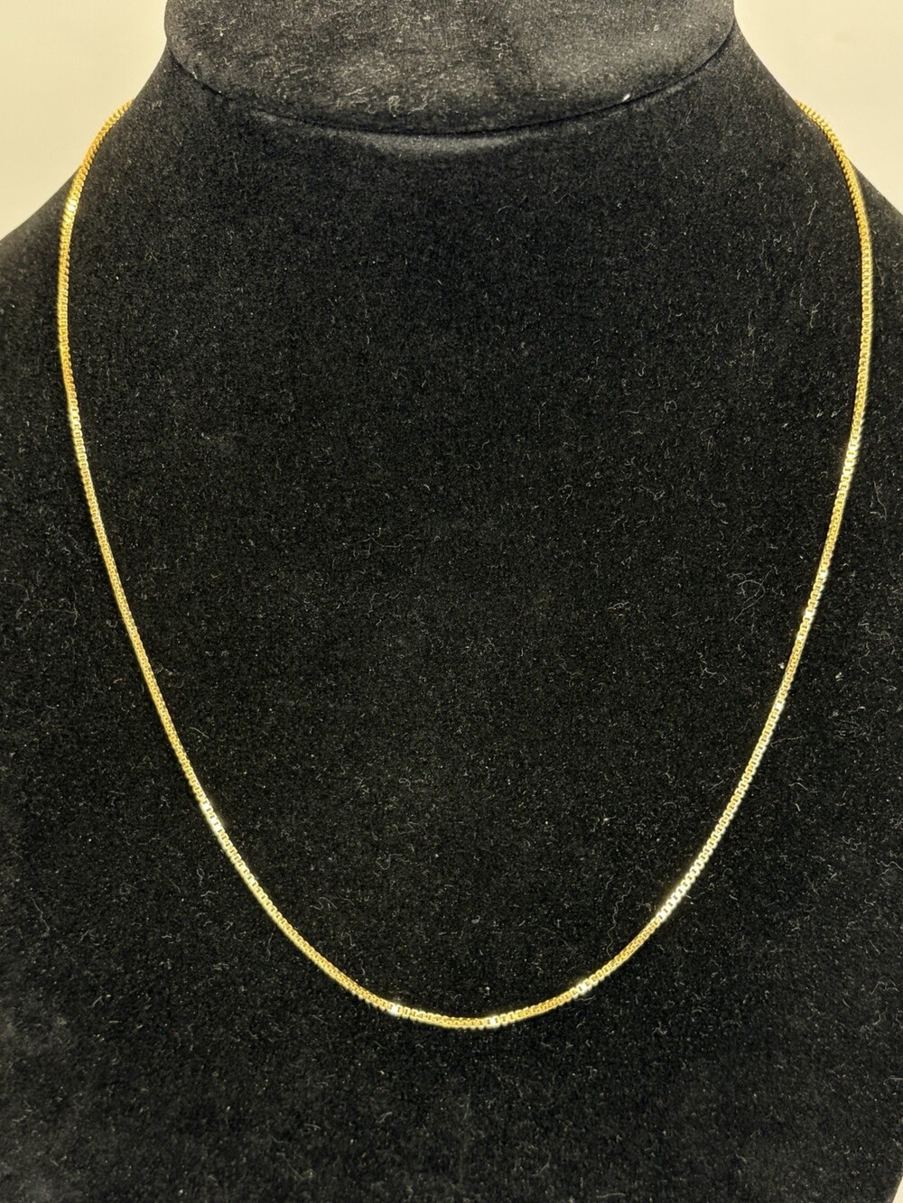 18K Yellow Gold Box Chain Necklace Milor Italy 20" 4.2g Fine Italian Chain